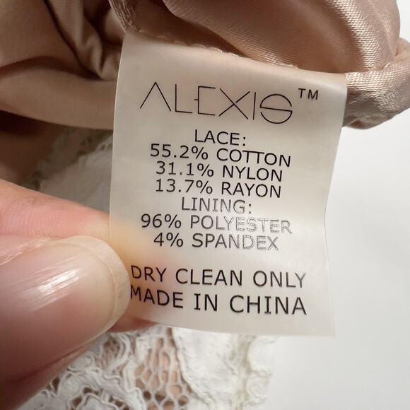 Alexis S Womens Rene Lace Wide Leg Jumpsuit Halter Lined Rose Detail - Picture 13 of 13